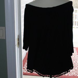 Black off the shoulder shirt